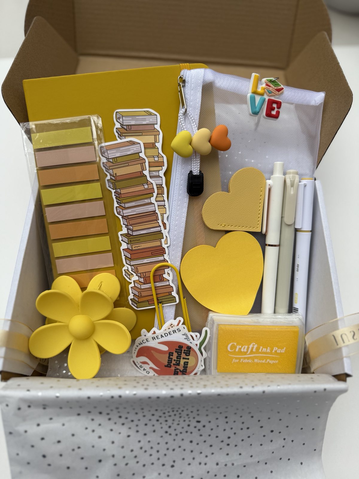 💛 Yellow Bookish Bundle – Stationery Gift Box for Book Lovers
