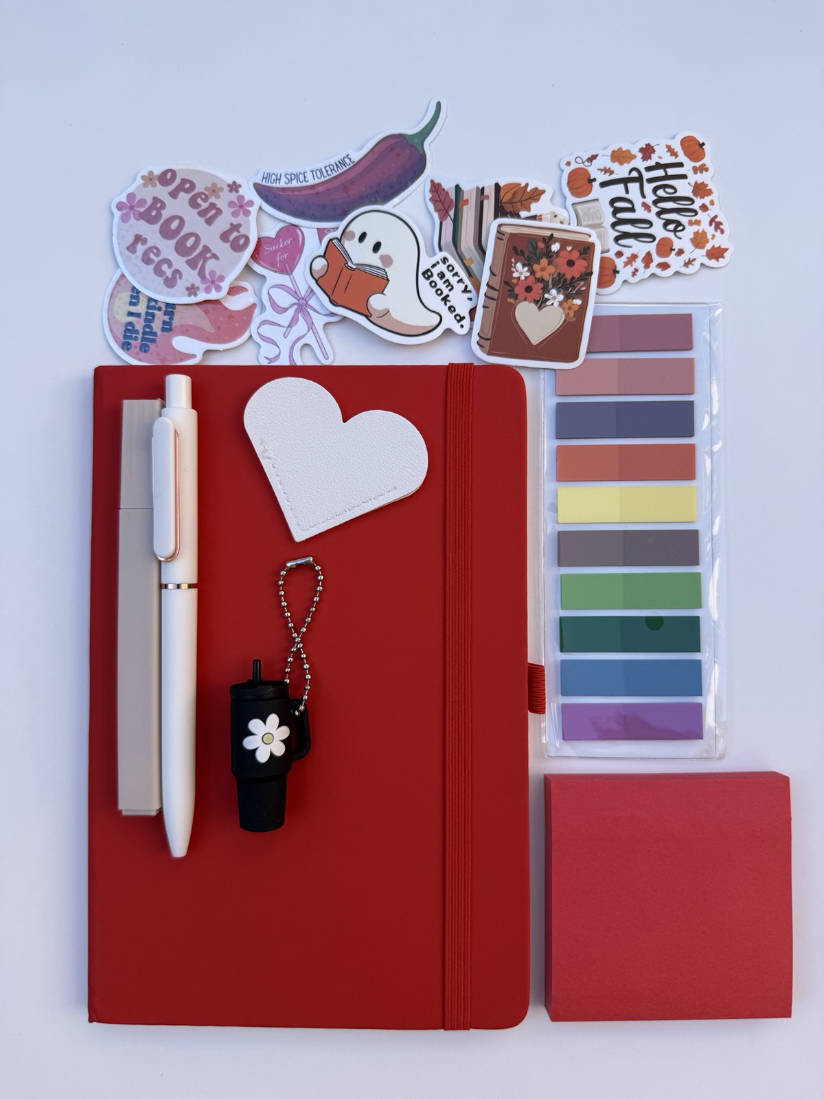 Red Stationery Gift Box | Aesthetic Bookish Bundle for Readers & Writers | Cute Journal Set