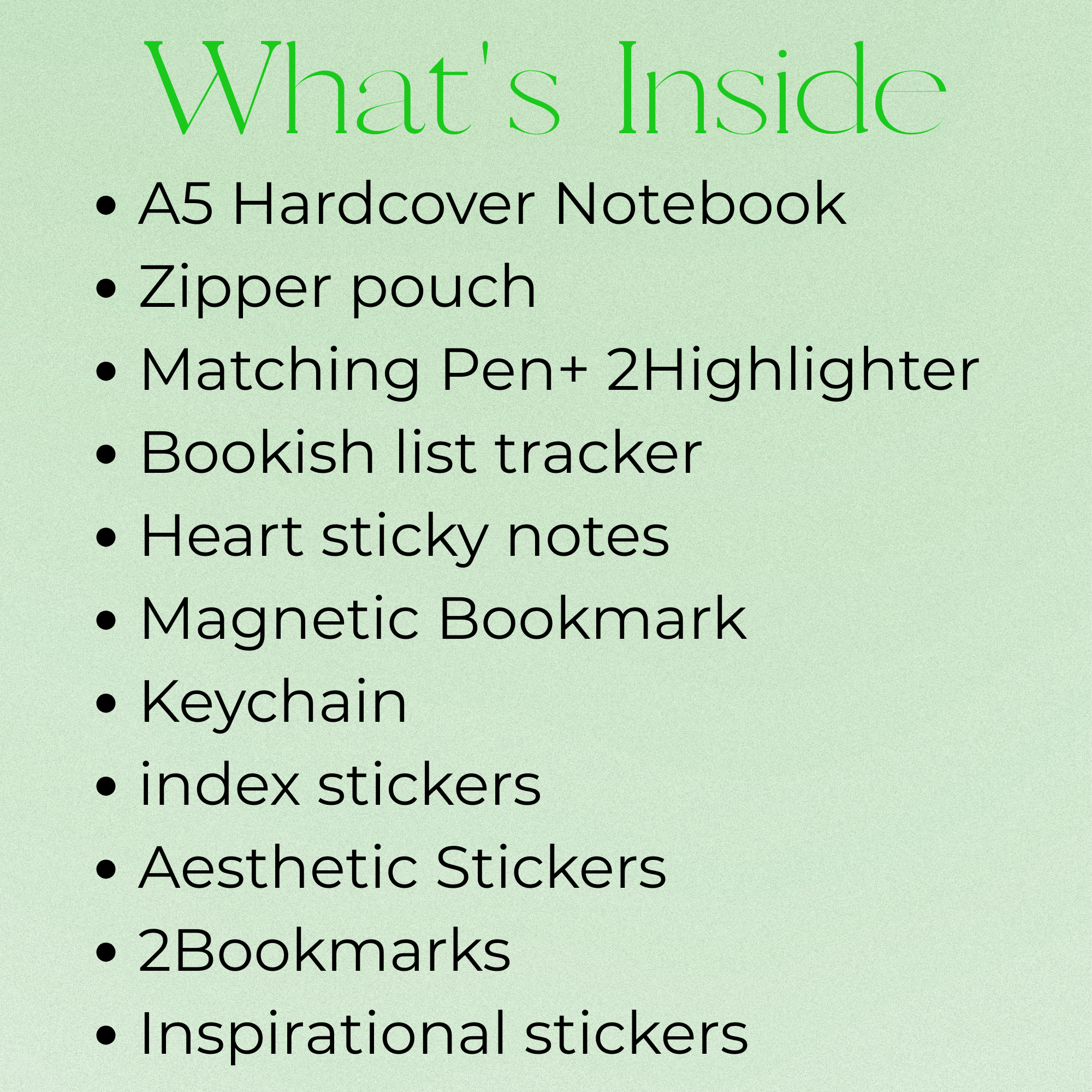 Green Bookish Stationery Bundle